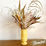 Vintage, Yellow McCoy Style Ceramic Vase - Dried Flora Arrangement