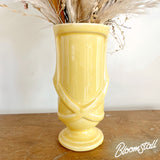 Vintage, Yellow McCoy Style Ceramic Vase - Dried Flora Arrangement