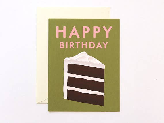 Chocolate Cake Happy Birthday Card