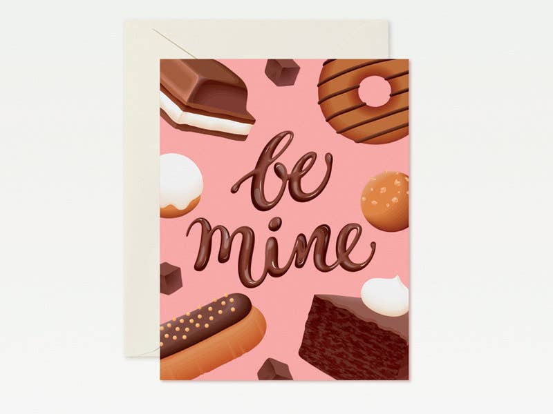 Chocolate Dessert Be Mine Valentine's Day Card