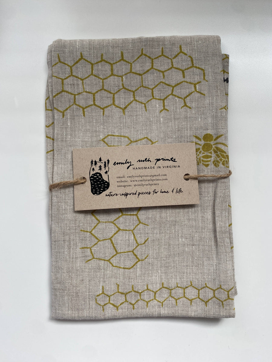 HoneyBee Linen Tea Towel – Bloomstall Flowers - Columbia, Tennessee