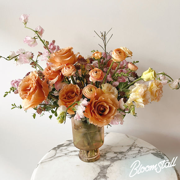 Enamored Pedestal Floral Arrangement by Bloomstall Flowers.